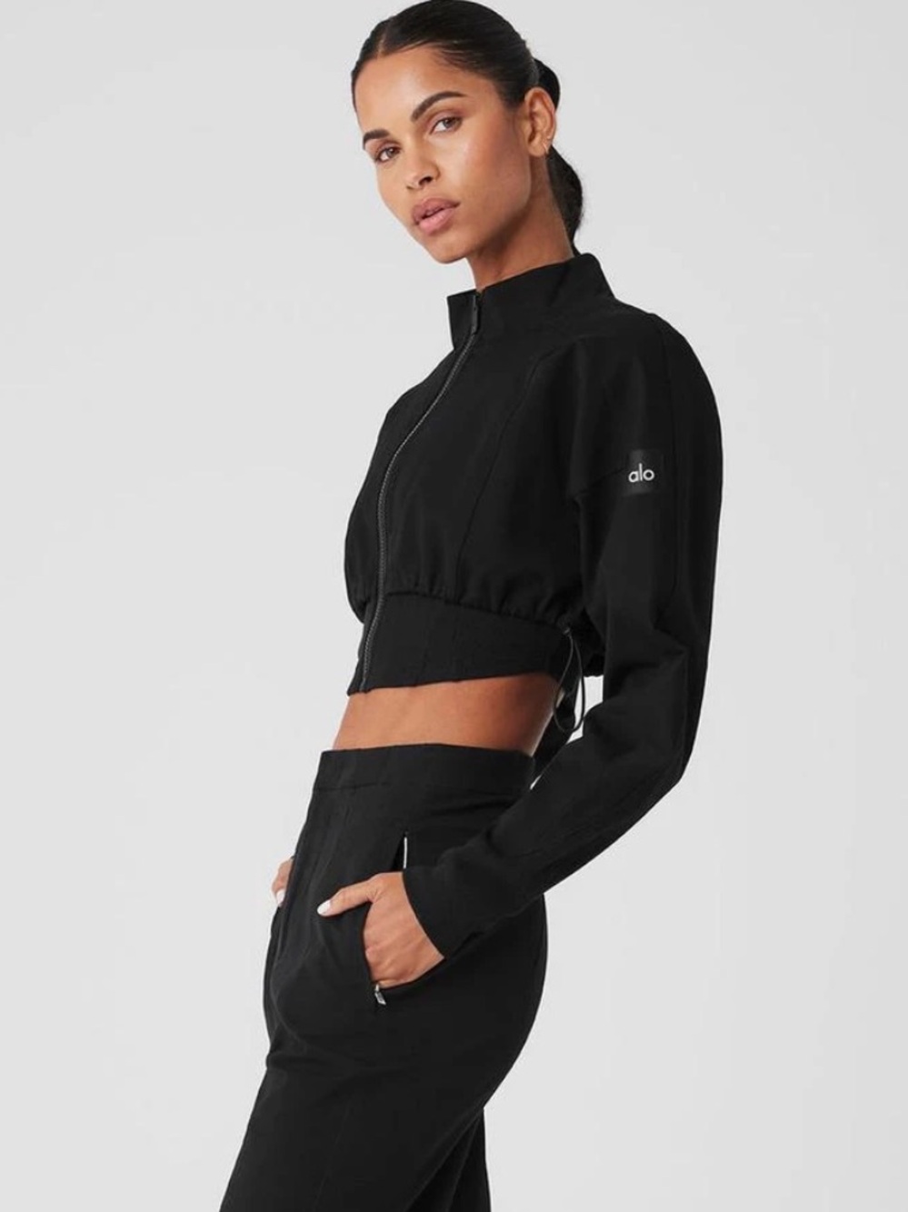 Alo On Point Cropped Moto Jacket Black Small Great Condition!